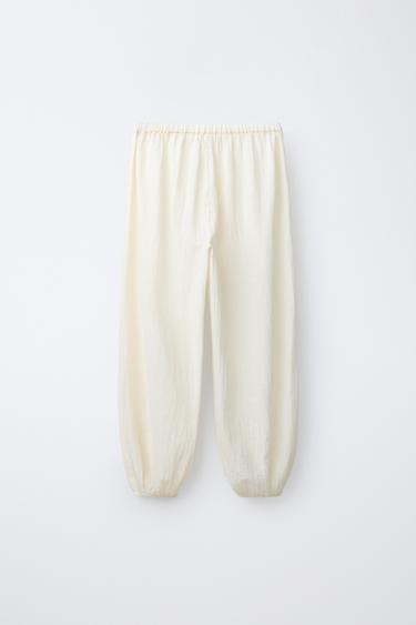 AGES 6-14 / EMBROIDERED FLORAL PYJAMAS - Ecru by Zara - Image 4