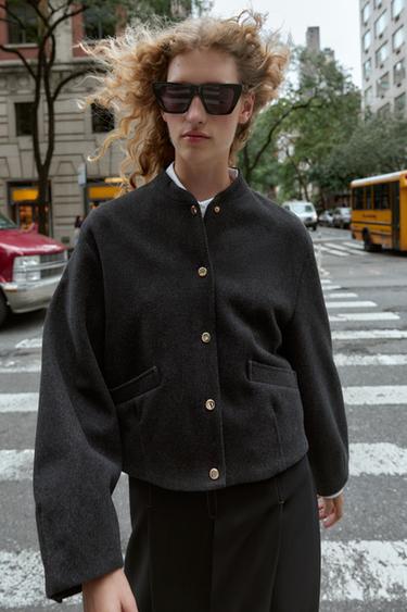 BOMBER DOUX BAS ÉLASTIQUE - Gris de Zara - Image 1