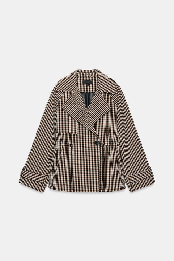 TRENCH CROISÉ CARREAUX - Beige de Zara - Image 5