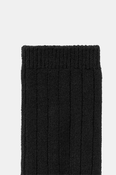 Zara BASIC RIBBED SOCKS - Black