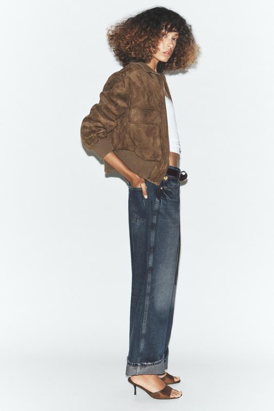 リブハイネックボンバージャケット - ライトベージュ | ZARA Japan / 日本