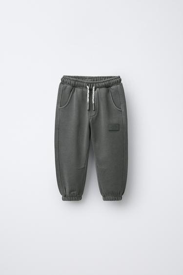 Zara LABEL JOGGER PANTS - Gray