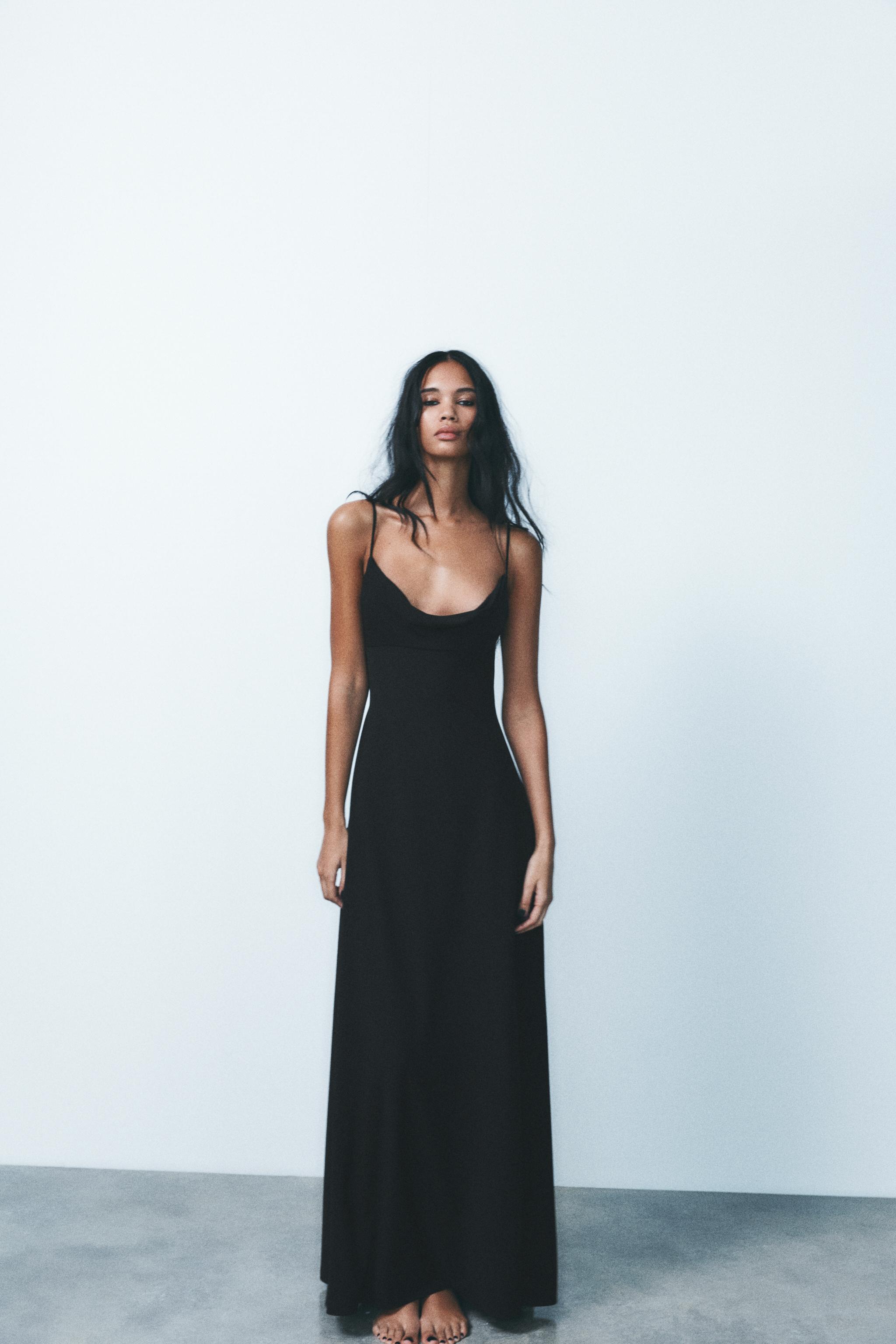 DRAPED DRESS Black ZARA Canada