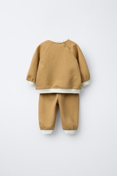 ENSEMBLE SWEAT-SHIRT ET PANTALON CONTRASTE - Ocre de Zara - Image 1