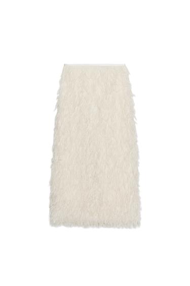 ZW COLLECTION LIMITED EDITION FEATHER SKIRT - Ecru by Zara