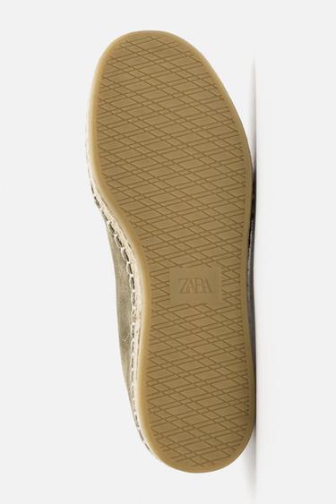 LEATHER AND JUTE SHOE - Khaki Green by Zara - Image 6