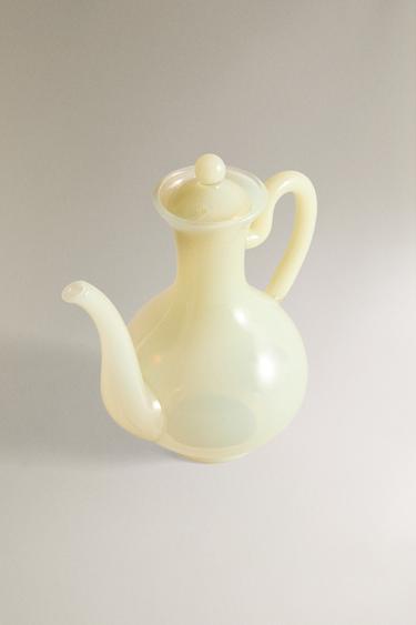 BOROSILICATE GLASS SOY SAUCE JUG WITH LID - Yellow by Zara - Image 1