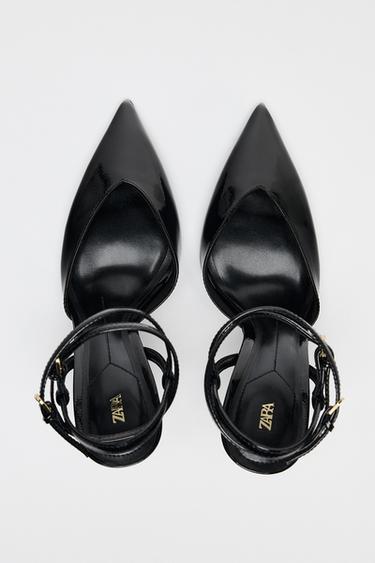 CHAUSSURES À TALONS OUVERTES À L'ARRIÈRE AVEC BRIDES - Noir de Zara - Image 5