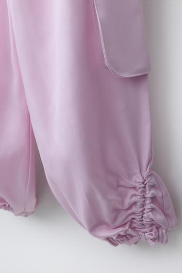 PANTALON BARREL FRONCÉ - Rose de Zara - Image 3