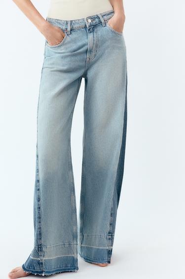 JEANS Z1975 WIDE LEG TIRO MEDIO CONTRASTE - Azul claro de Zara