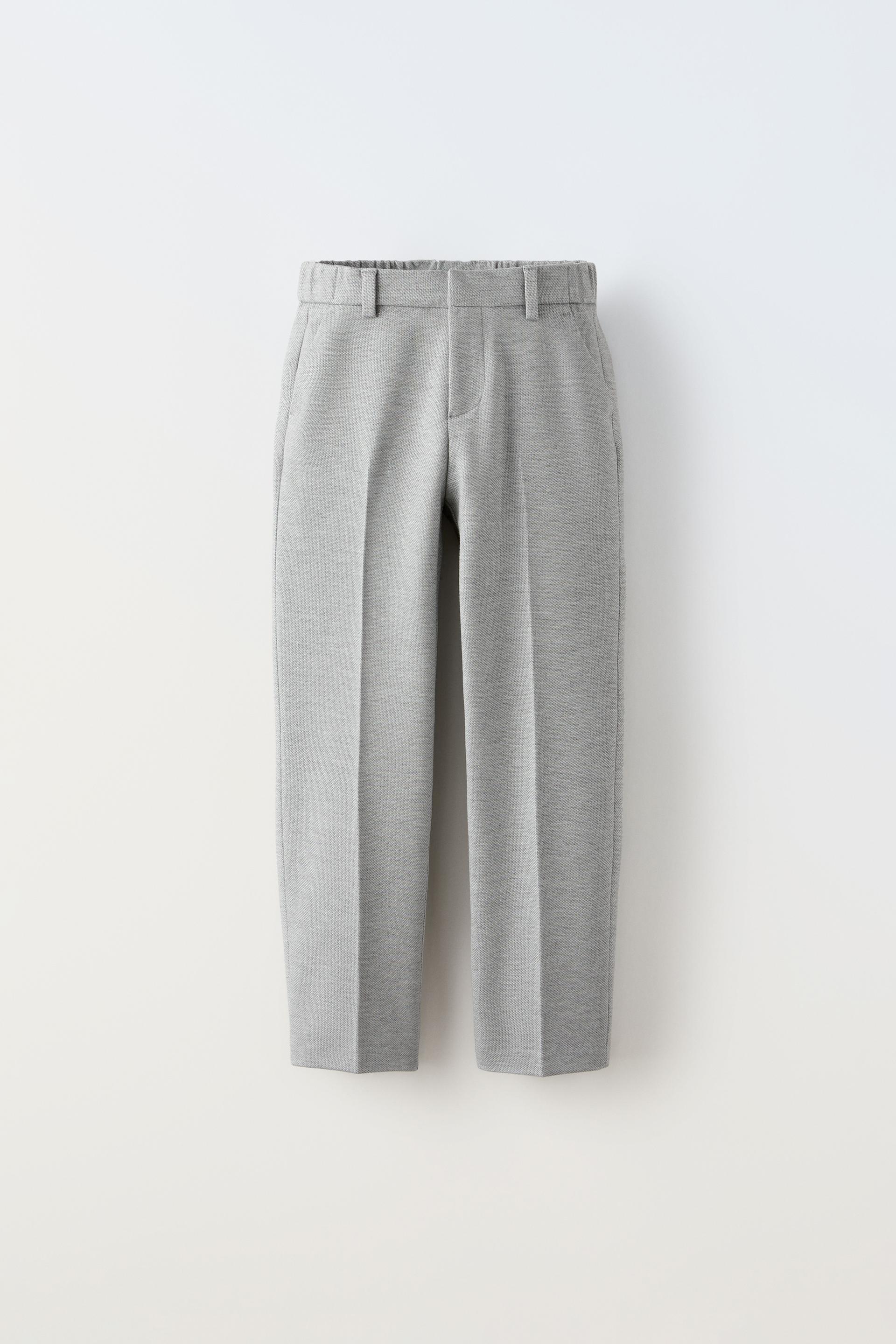 STRETCHY SLIM FIT SUIT PANTS - Gray | ZARA Canada