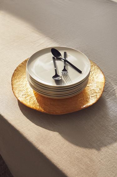 ASSIETTE DE PRÉSENTATION VERRE RECYCLABLE DORÉE - Or de Zara - Image 6