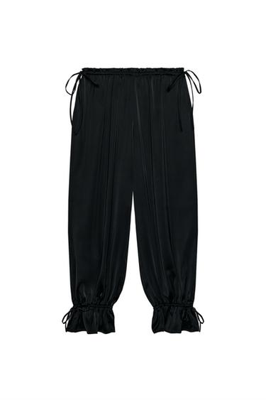 SAROUEL TROUSERS WITH TIES - Black by Zara