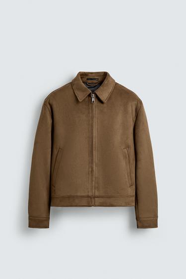 CAZADORA CROPPED FIT EFECTO ANTE - Tostado de Zara