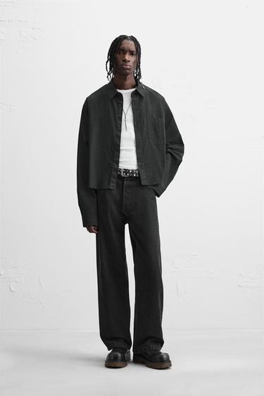 CROPPED FIT PIERCING SHIRT - Black by Zara - Image 0