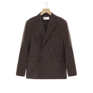 BLAZER متصالب بالصوف - بني داكن الخاص بـ Zara