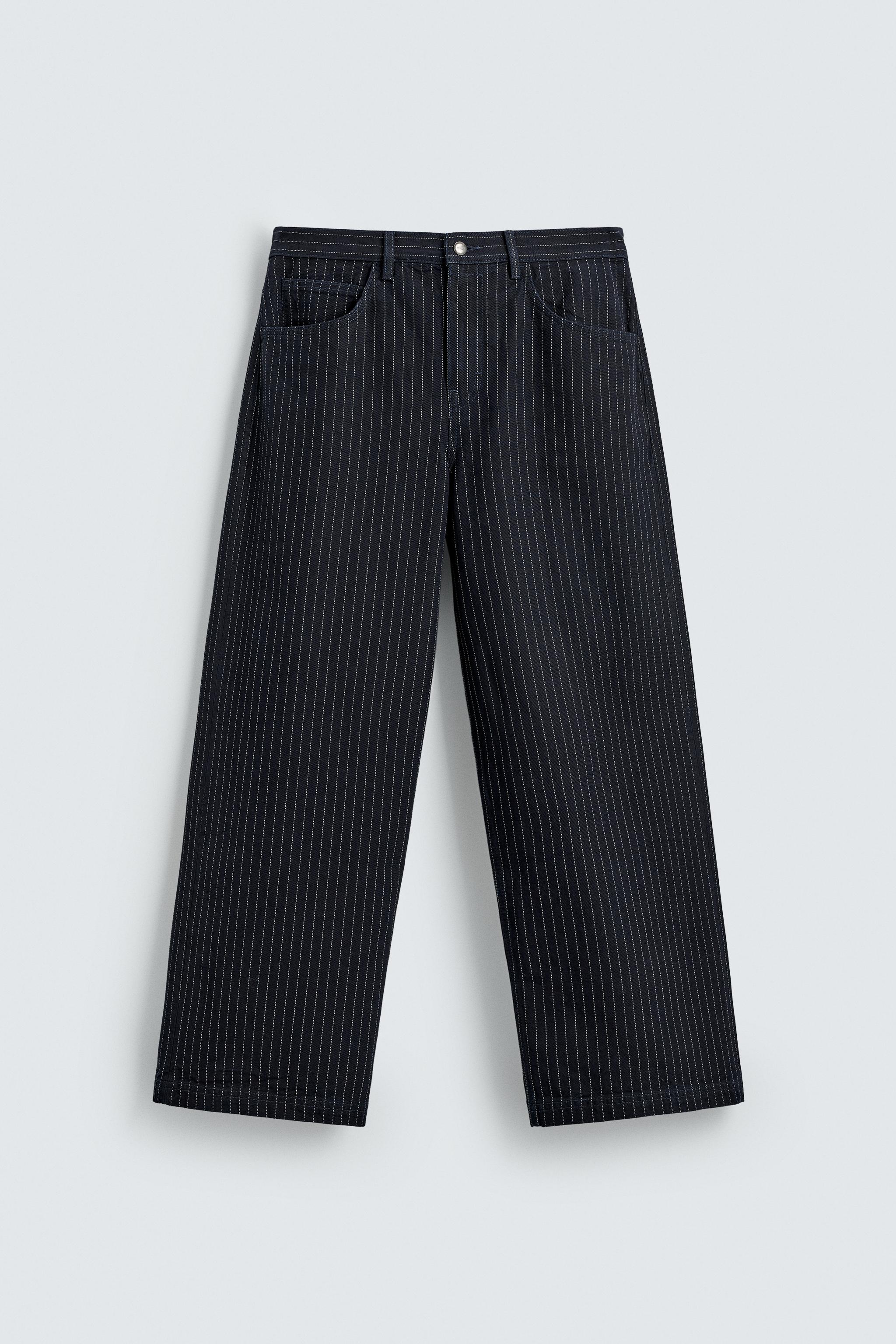ピンストライプ柄バギーフィットパンツ - ブルー | ZARA Japan / 日本