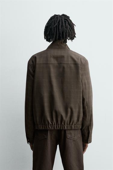 VESTE COURTE À CARREAUX - Marron de Zara - Image 2