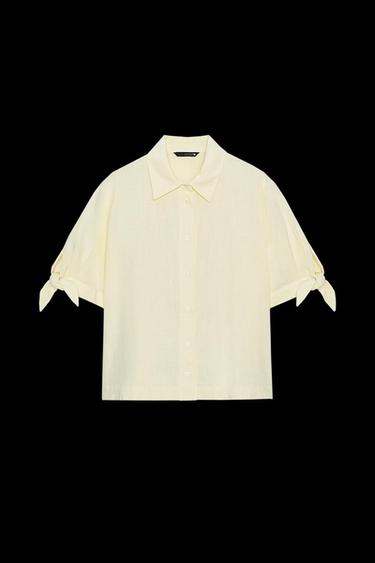 RAMIE TIE SHORT SLEEVE SHIRT - Yellow by Zara