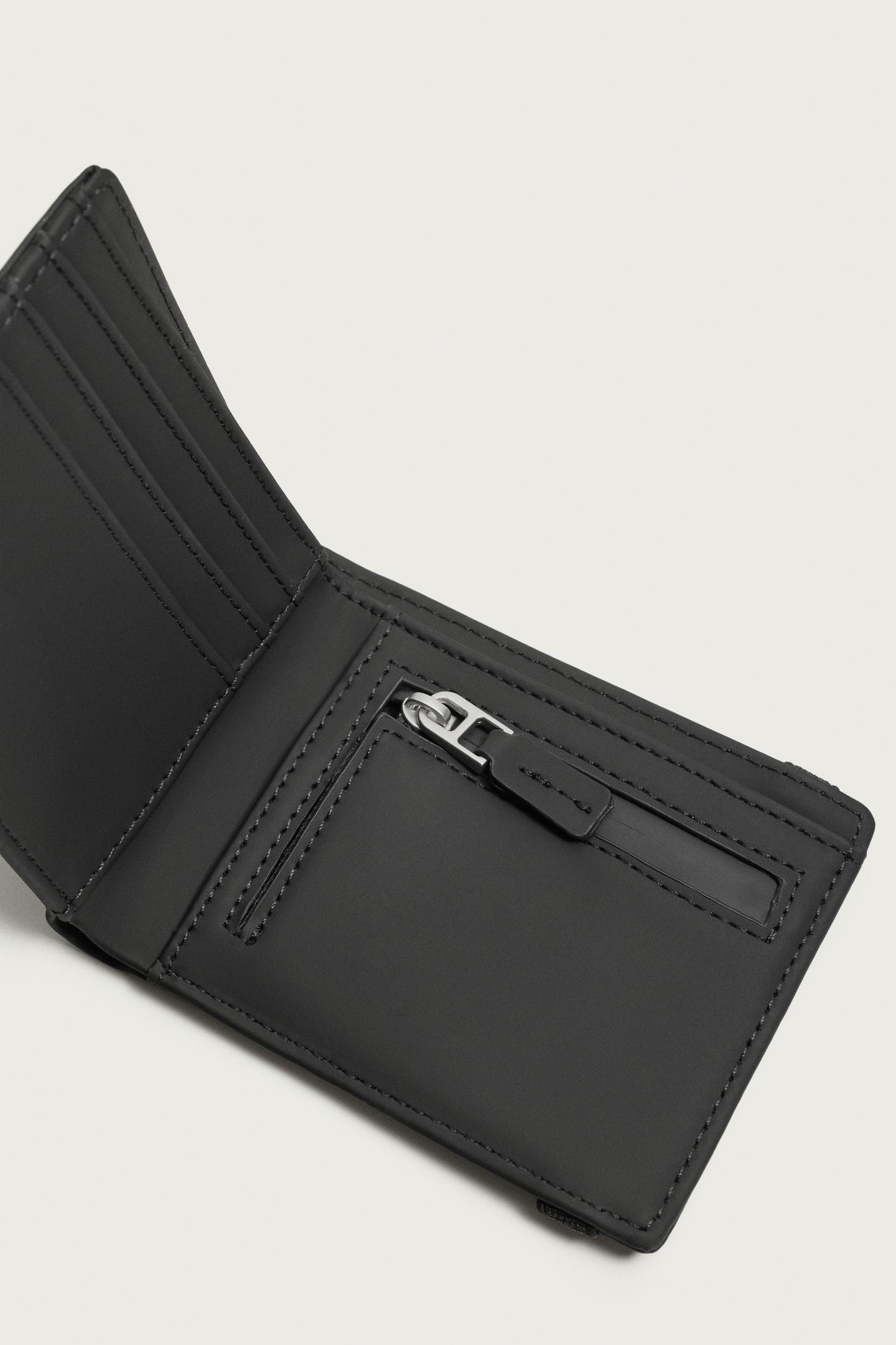 Мужской кошелёк Zara Rubberized Wallet, цвет: Чёрный — фото 3