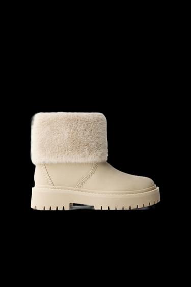 BOTIN PELO - Blanco Crudo de Zara - Imagen 0