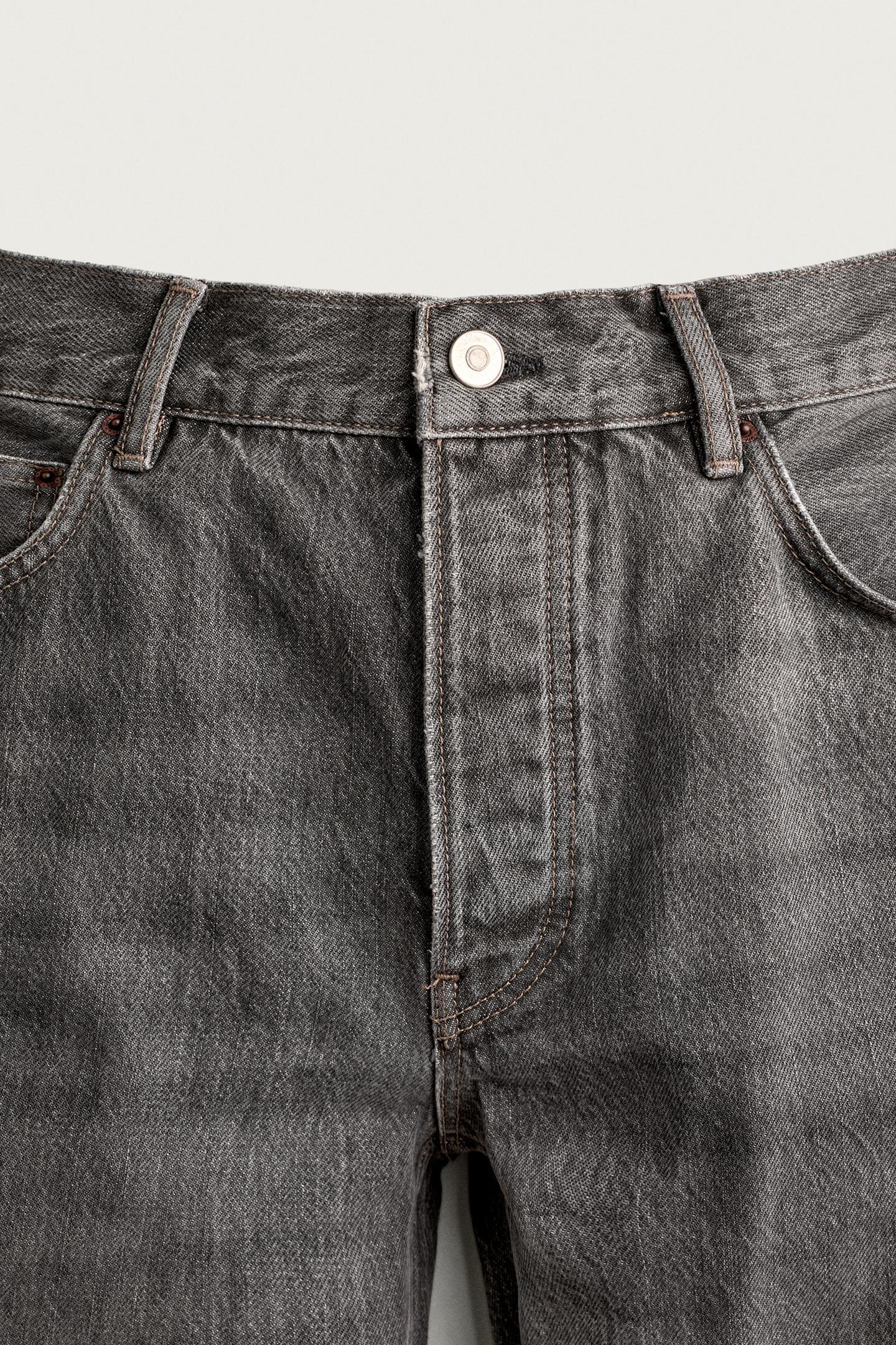 Мужские джинсы Zara Regular Fit, цвет: Серый — фото 8