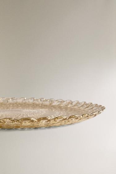 TEXTURED GLASS CHRISTMAS SERVICE PLATE - Silver by Zara - Image 3