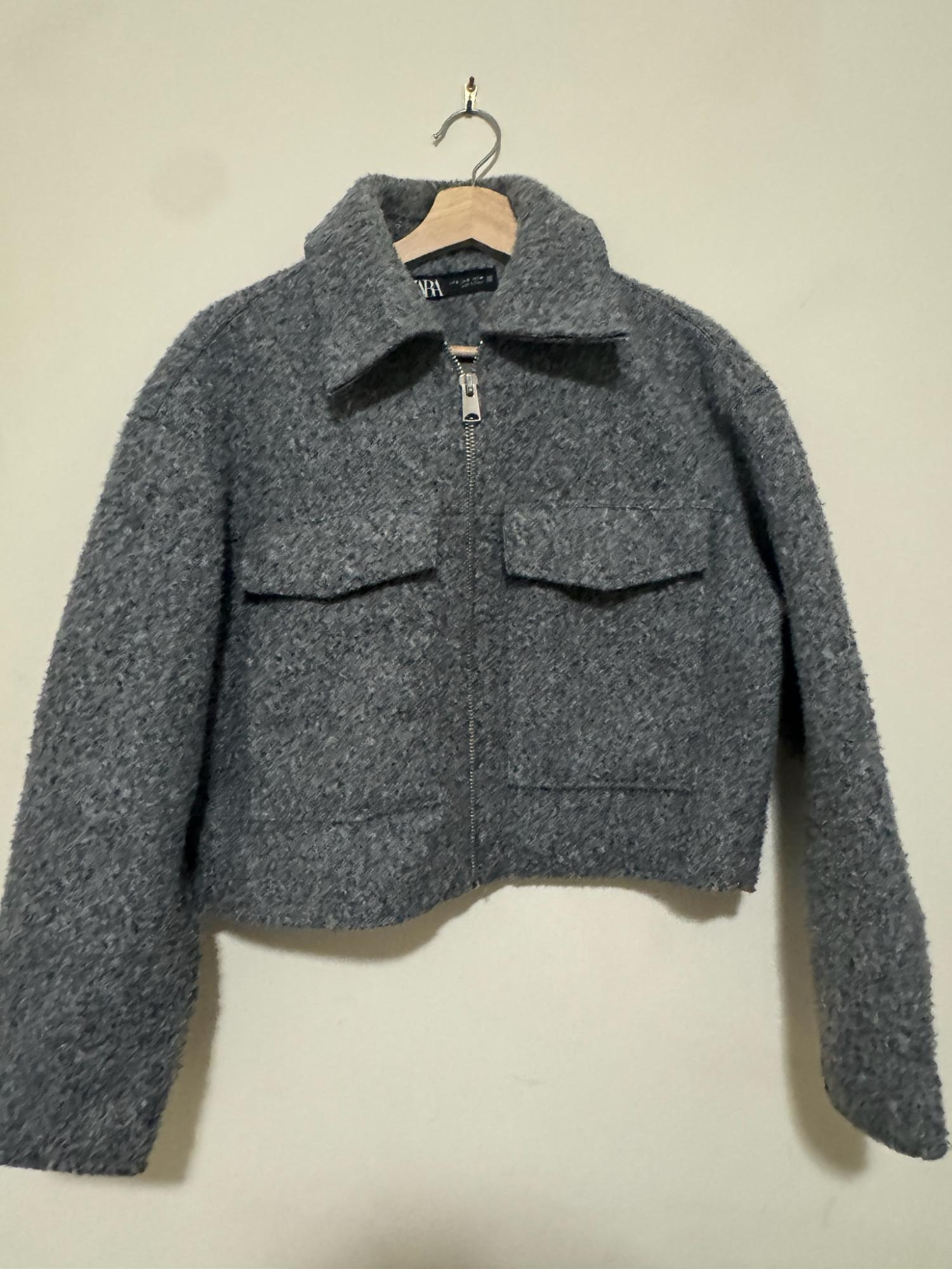 CROPPED BOUCLÉ JACKET | SECOND HAND | Zara Preowned