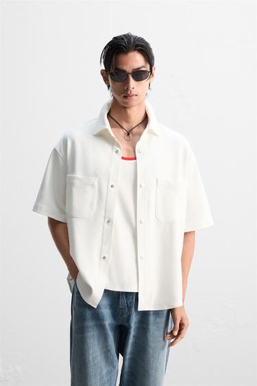 COMFORT OVERSHIRT - Oyster-white by Zara