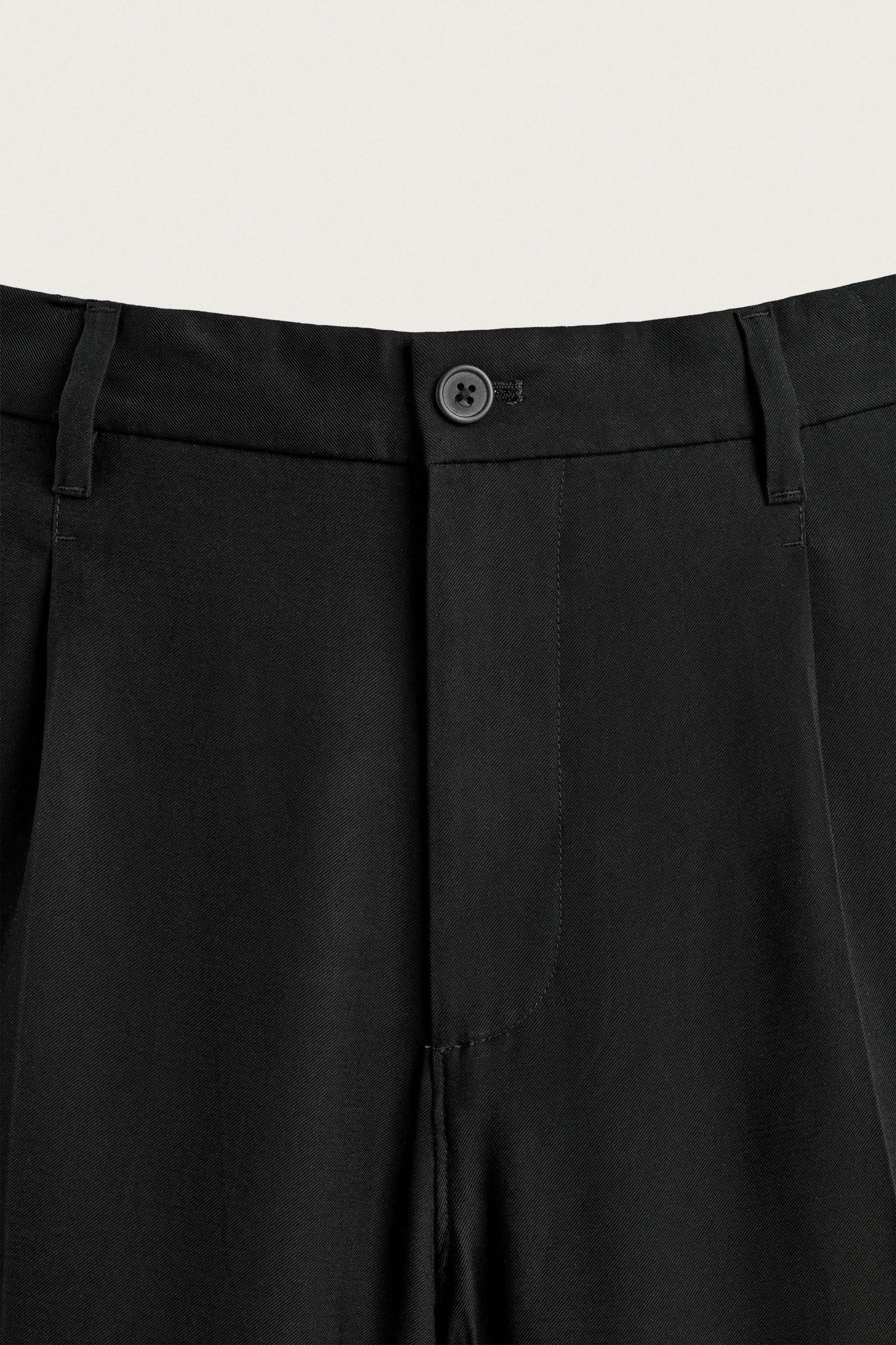 Zara PİLELİ RELAXED FIT DÖKÜMLÜ PANTOLON görsel 7