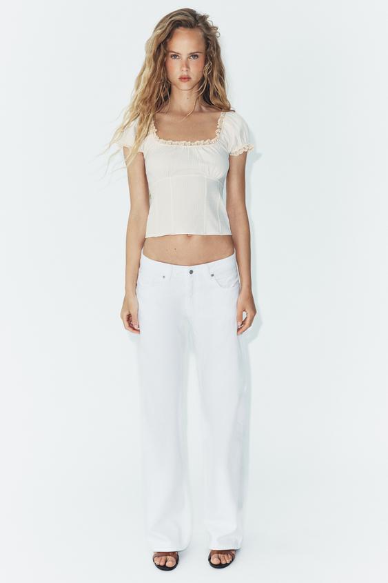 GINGHAM LACE TOP from Zara - $39.90