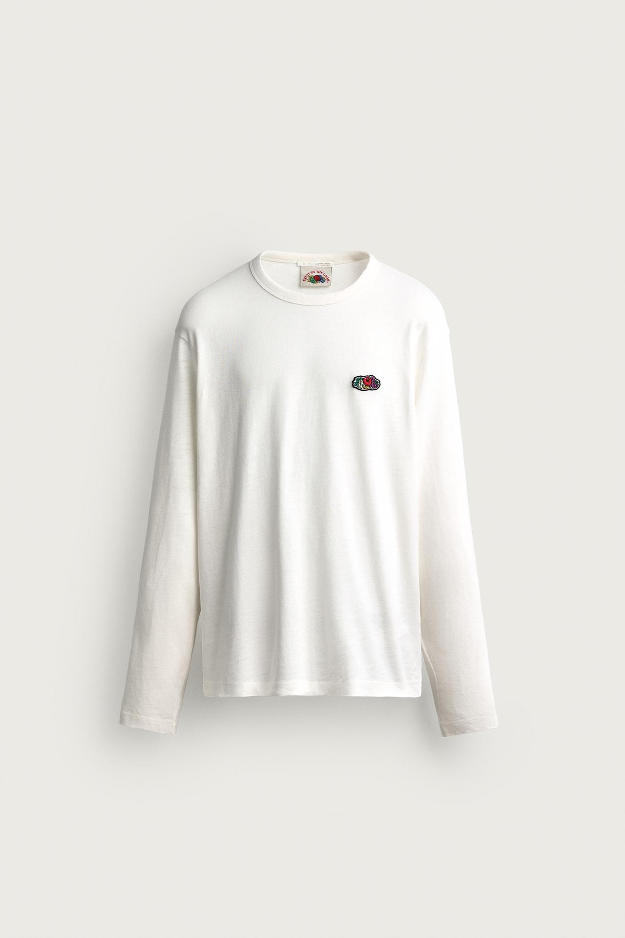 FRUIT OF THE LOOM™ BASIC LONG SLEEVE T-SHIRT — Ecru