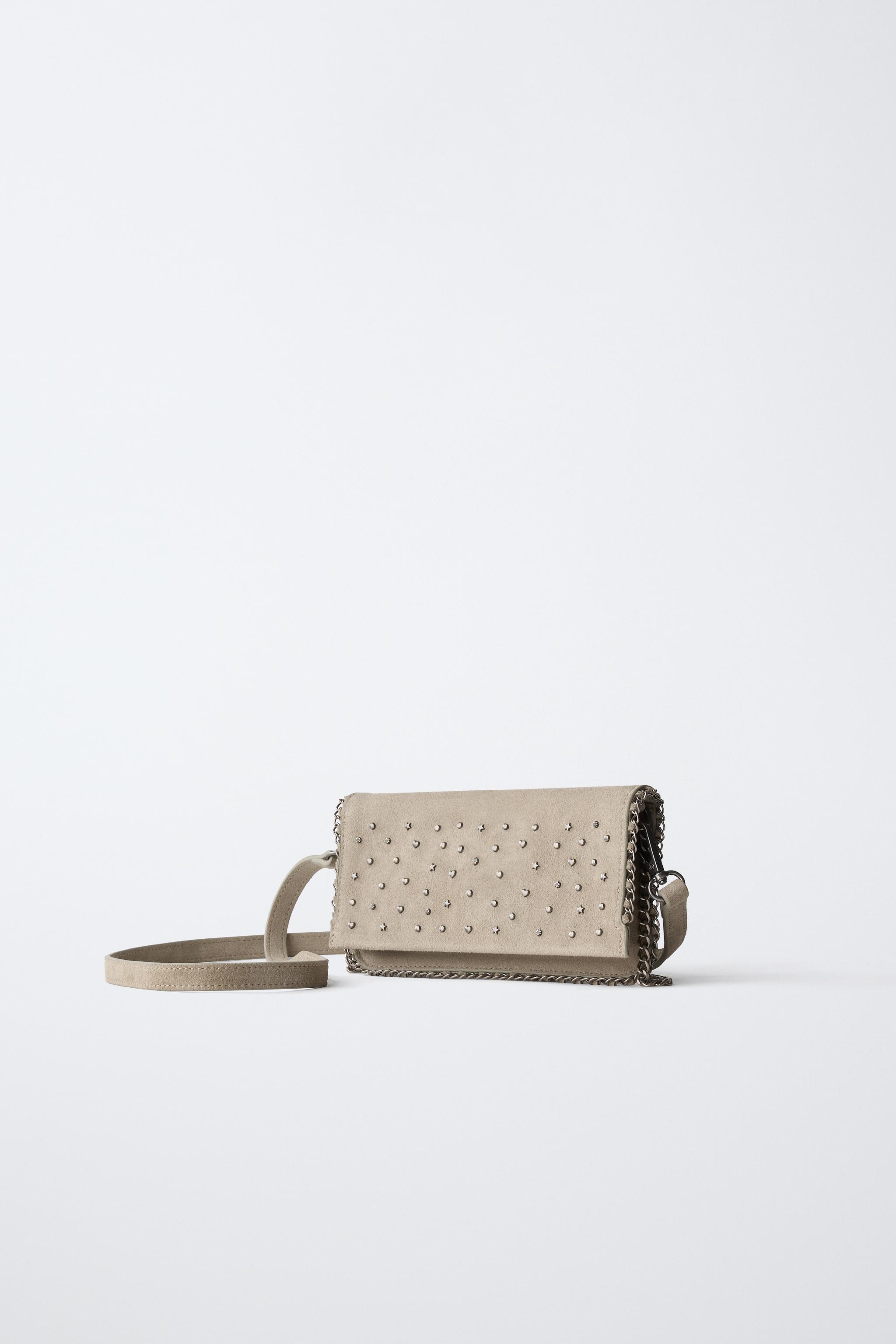 STUDDED LEATHER CROSSBODY BAG