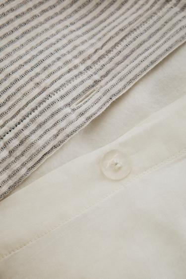 TEXTURED STRIPED DUVET COVER - Light beige by Zara - Image 3