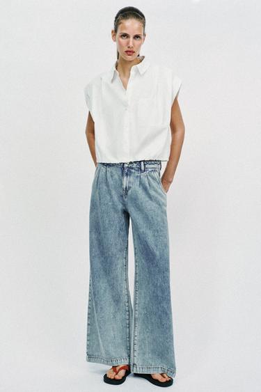BALLOON CROPPED SHIRT - White by Zara