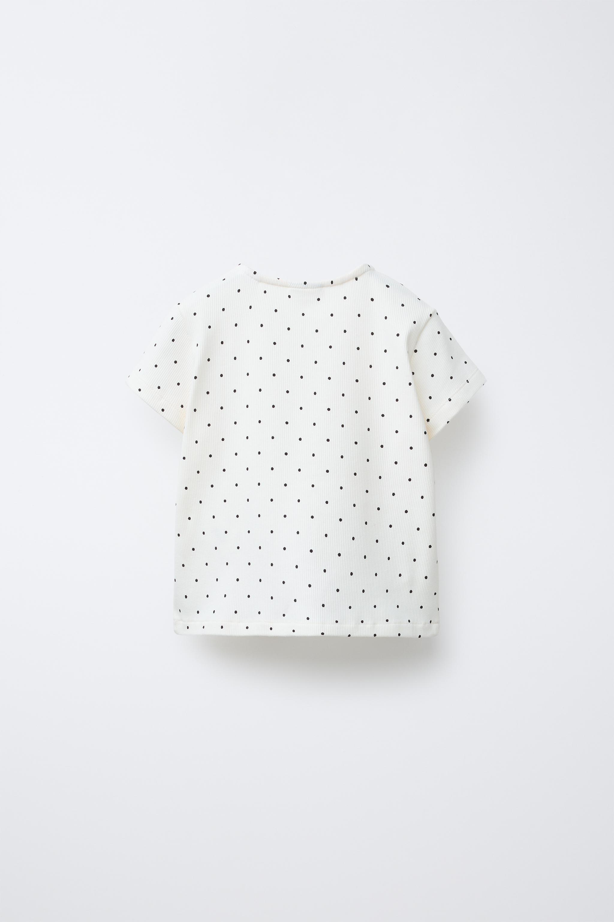 RIBBED T-SHIRT WITH BOWS - Ecru | ZARA United States