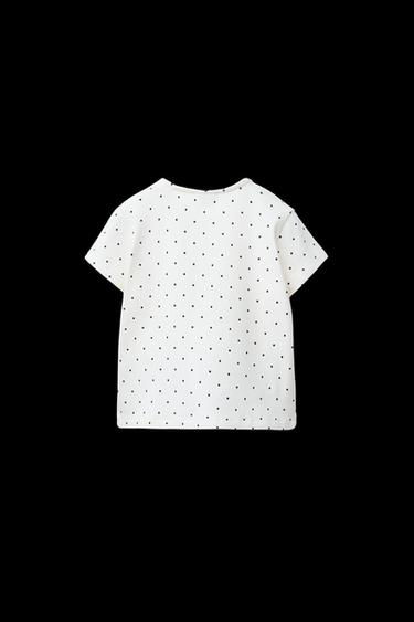 Zara RIBBED T-SHIRT WITH BOWS - Ecru