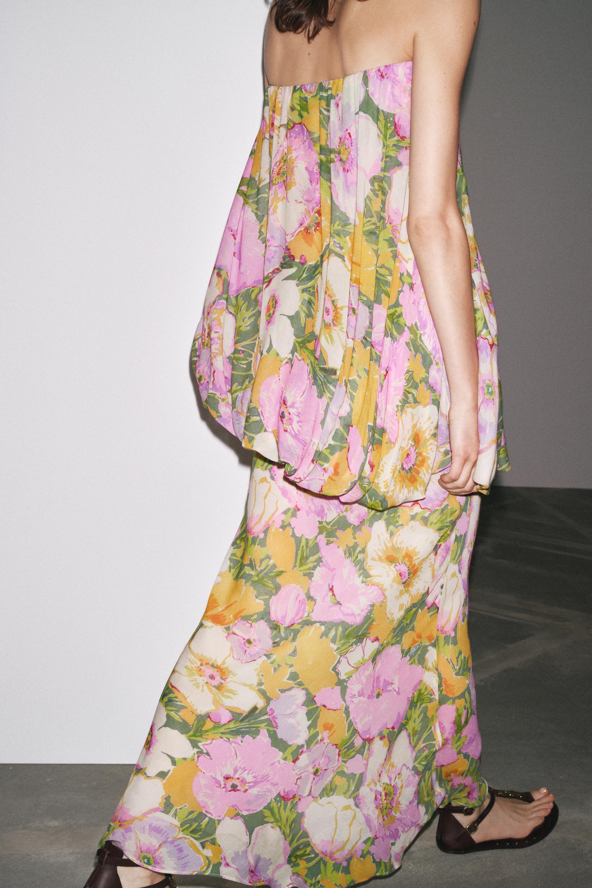【ZARA】FLORAL PRINT DRESS ZW COLLECTION Pink | 3095/120/620 ZW COLLECTION FLORAL PRINT DRESS - Pink | ZARA United States