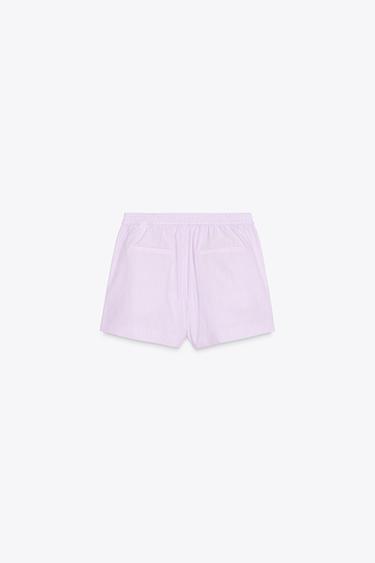 STRIPED BERMUDA SHORTS - Pink / White by Zara - Image 1