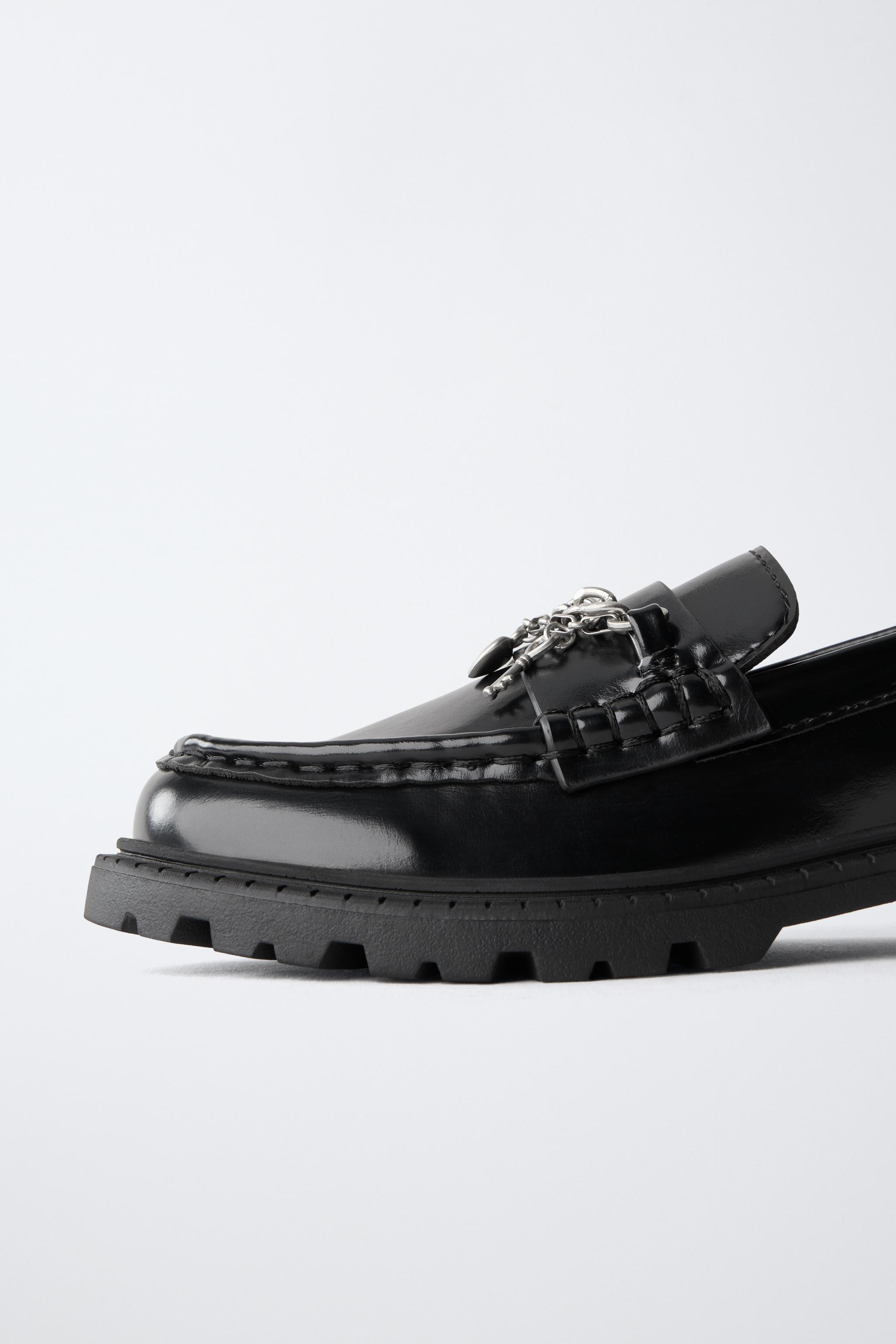 PATENT CHARMS LOAFERS