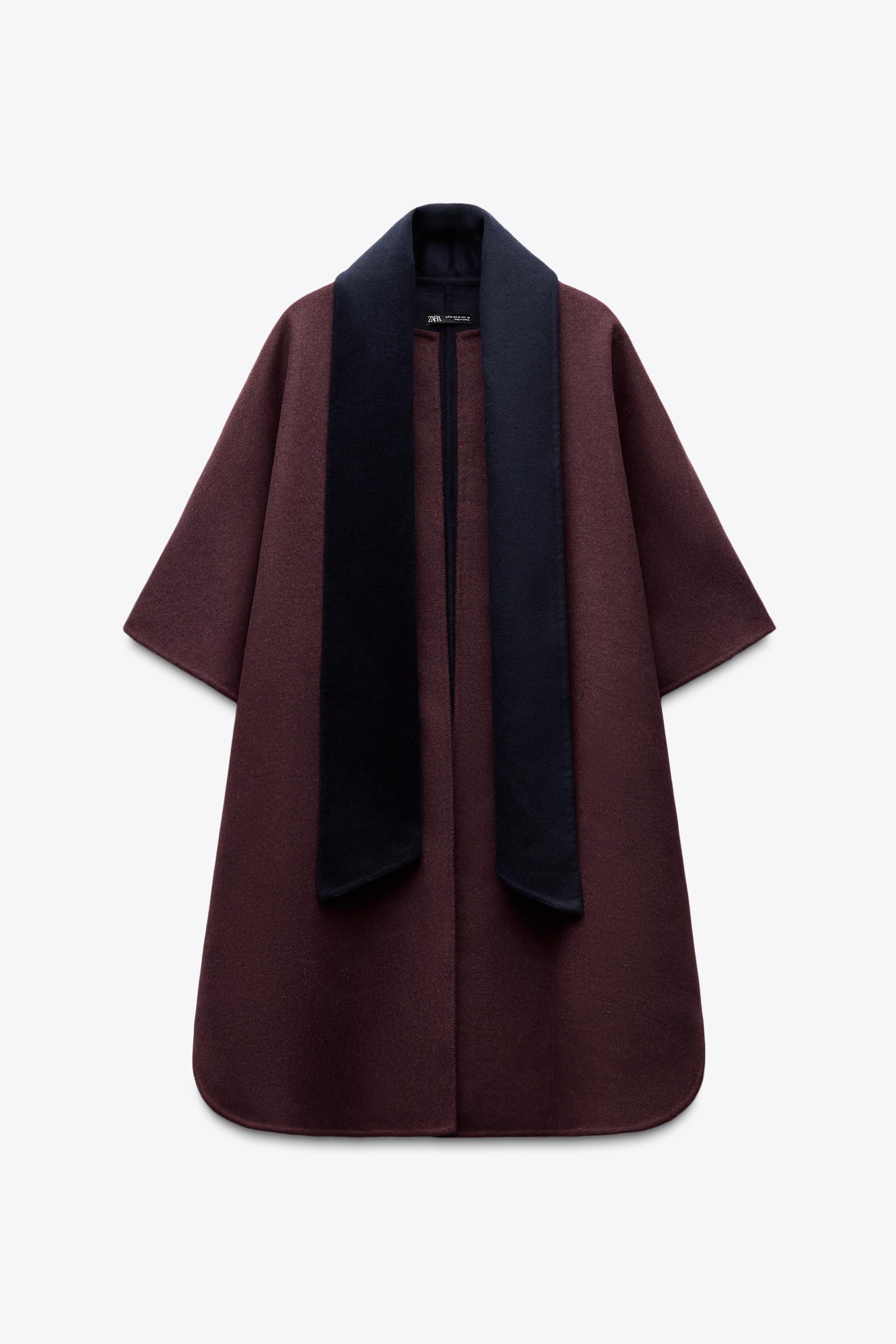CAPE WITH SCARF Burgundy ZARA South Africa
