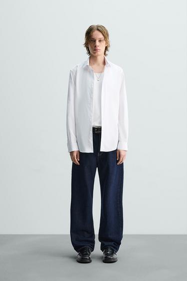 SLIM FIT TEXTURED SHIRT - White by Zara - Image 0