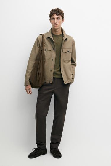 Zara Cotton blend slim fit pants - Brown - Image 0
