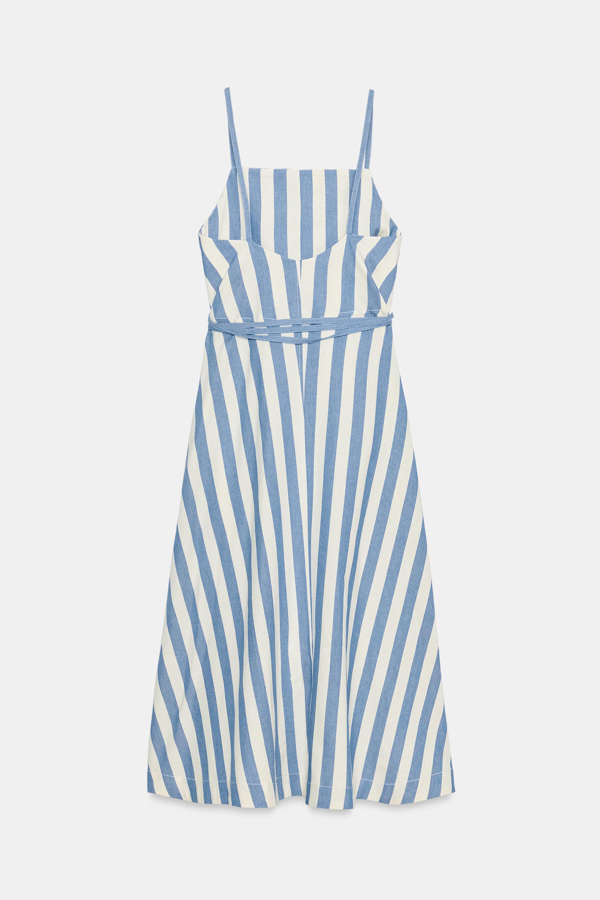 Женские платья Zara ZW COLLECTION STRIPED MIDI DRESS — фото 6
