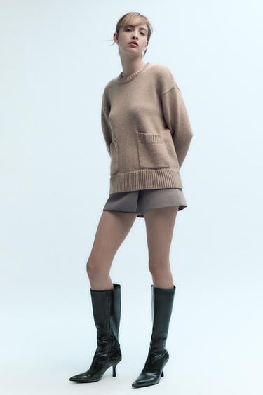 САПОГИ С ЭФФЕКТОМ ПОТЕРТОСТИ НА ВЫСОКОМ КАБЛУКЕ — Черный от Zara — изображение 0