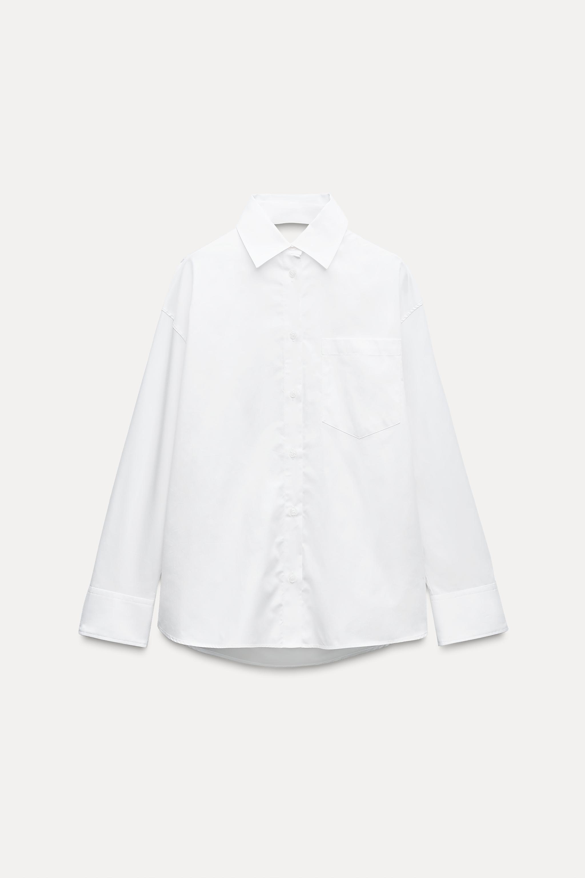 OVERSIZE SHIRT WITH BACK BOW - White | ZARA India