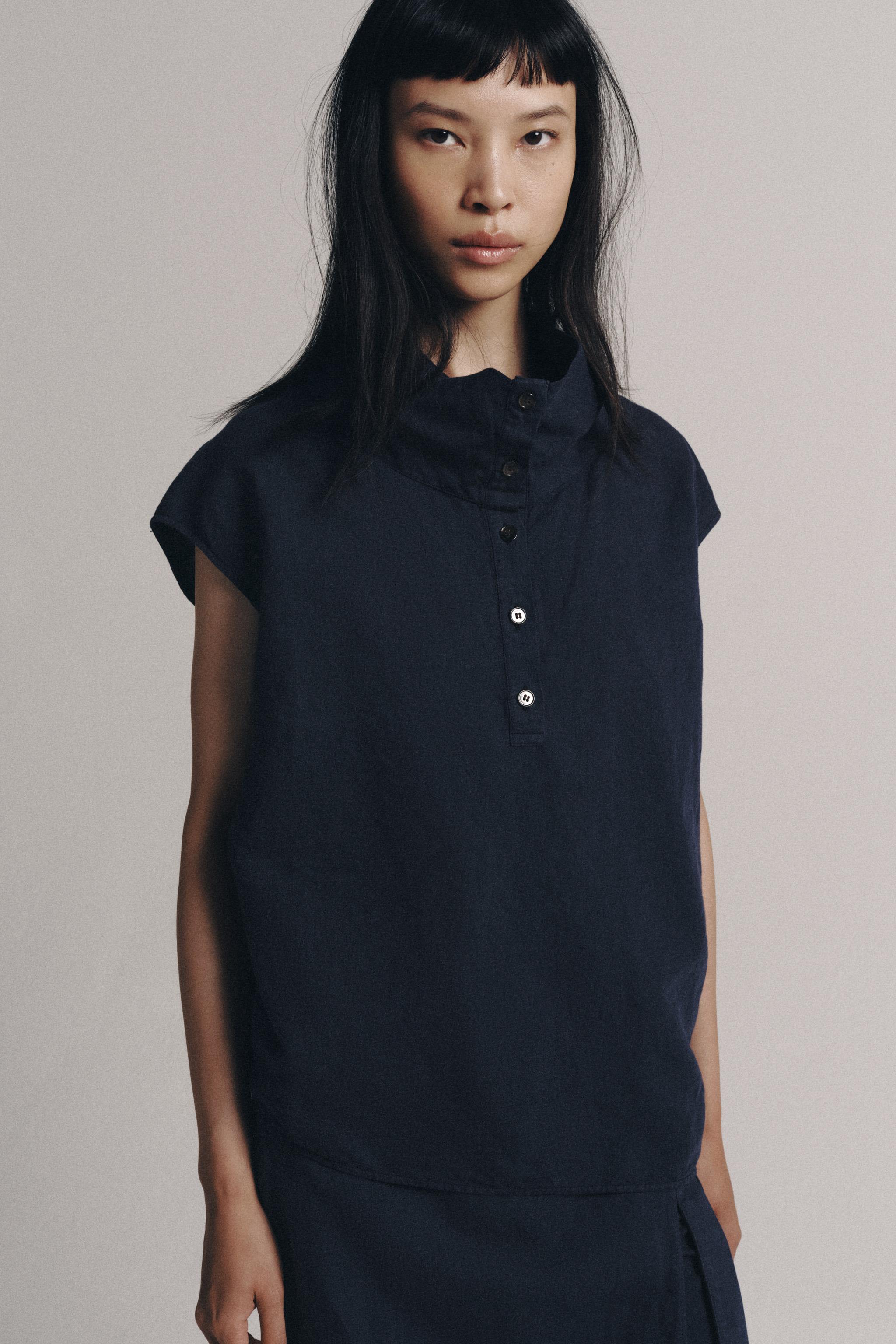 Zara KETENLİ ZW COLLECTION GÖMLEK görsel 4