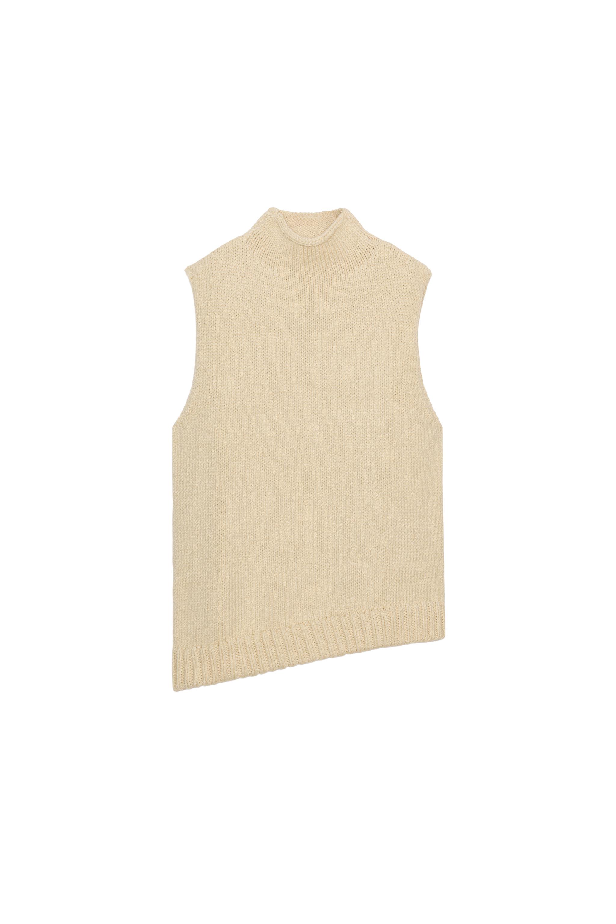 ASYMMETRIC KNIT VEST - Vanilla | ZARA Canada