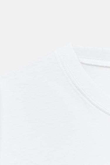 T-SHIRT BASIQUE EN COTON - Blanc de Zara - Image 6