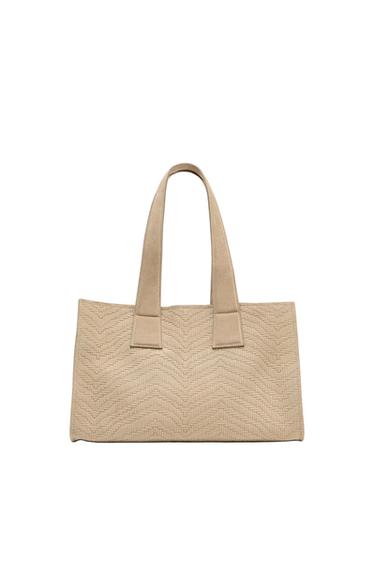 BRAIDED SUEDE SHOPPER BAG